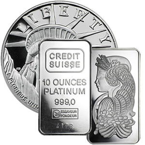 Platinum coins and platinum bullion